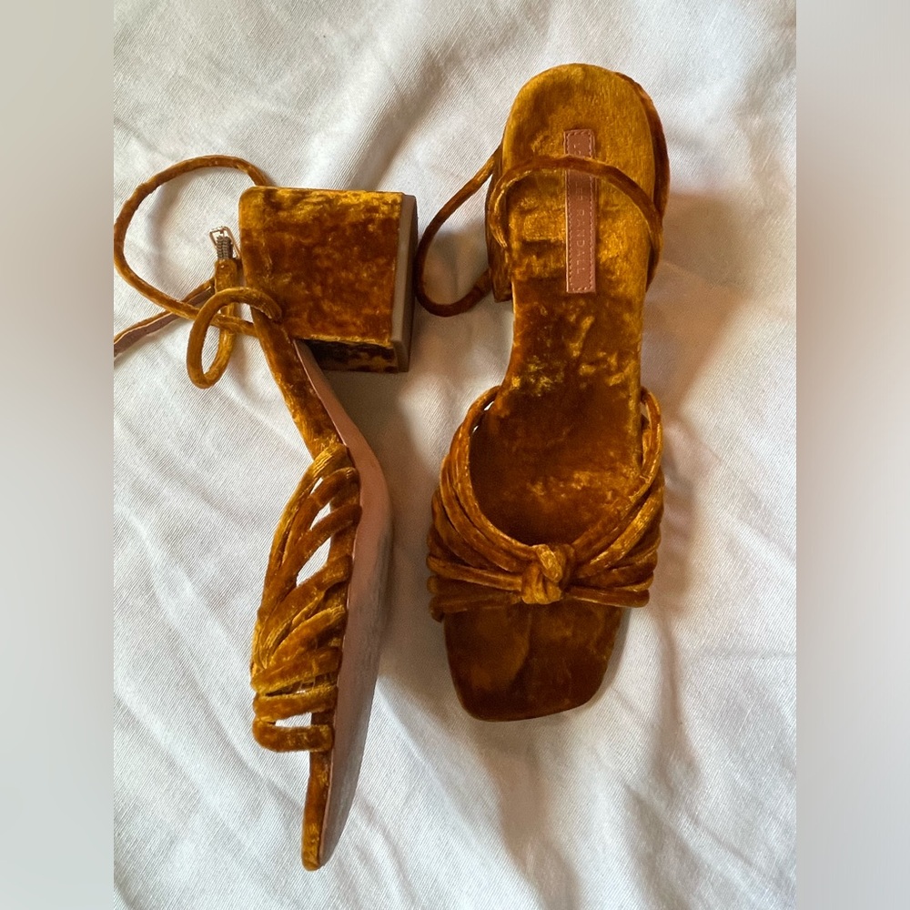 Loeffler Randall Velvet Knot Sandals in Amber